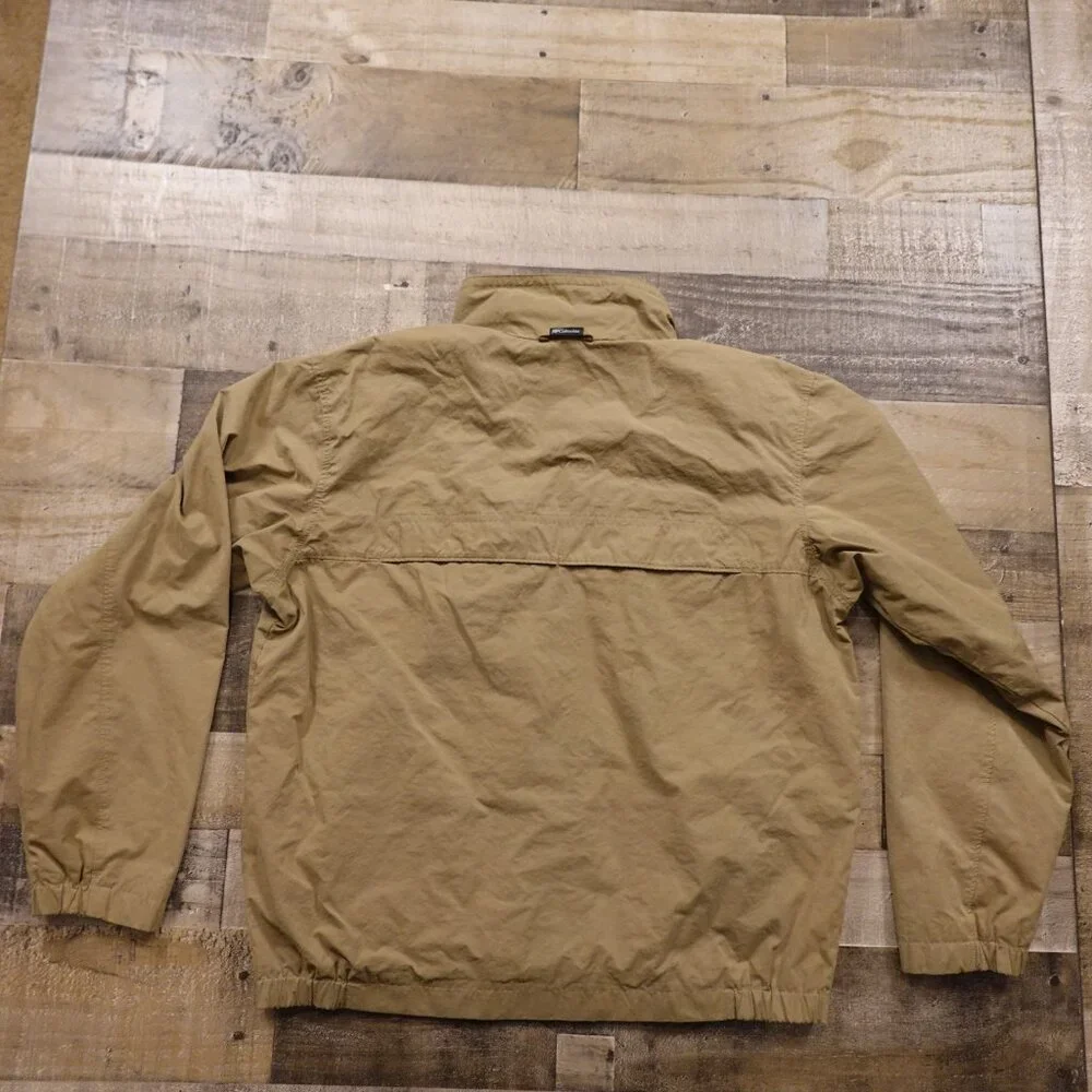 Columbia‎ Windbreaker Jacket Men’s Large Tan Lightweight Hiking Outdoor